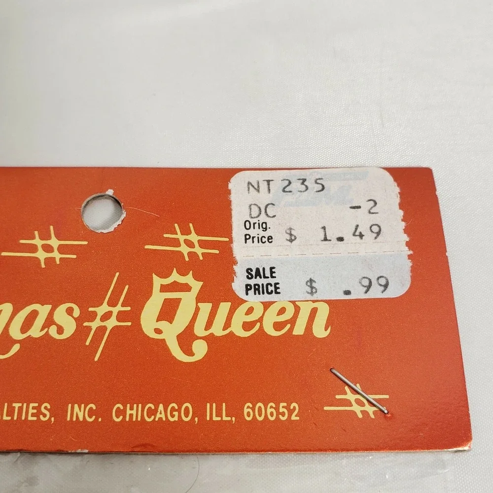 Vintage Christmas Queen Santa Gift Sack Ornament New In Package - Made In Taiwan
